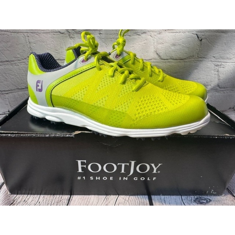 Footjoy FJ Fuel Women's Spikeless Mesh Performance Golf‎ Shoes Neon Green 7.5